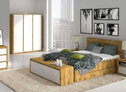 Design bedroom luxury bed nightstand dresser 6-piece bedroom set hotel